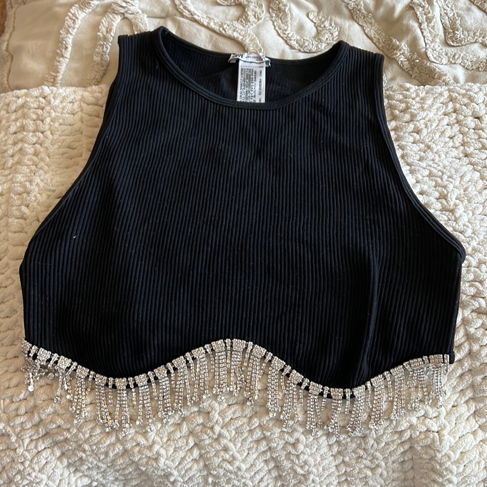 Zara Rhinestone Top
